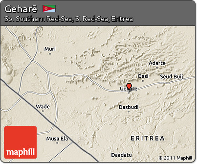 Shaded Relief 3D Map of Geharē