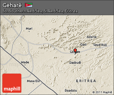 Shaded Relief 3D Map of Geharē