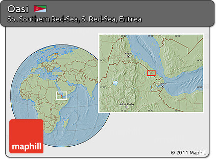 Savanna Style Location Map of Oasi, hill shading