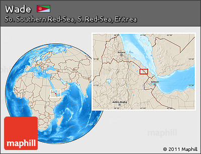 Shaded Relief Location Map of Wade