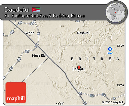 Shaded Relief Map of Daadatu