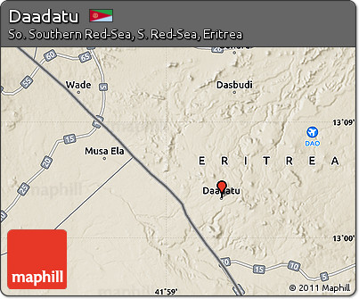 Shaded Relief Map of Daadatu