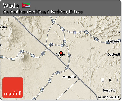 Shaded Relief Map of Wade