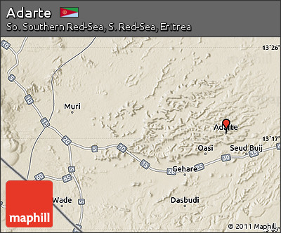 Shaded Relief Map of Adarte