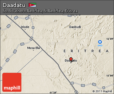 Shaded Relief Map of Daadatu