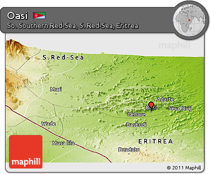 Physical Panoramic Map of Oasi