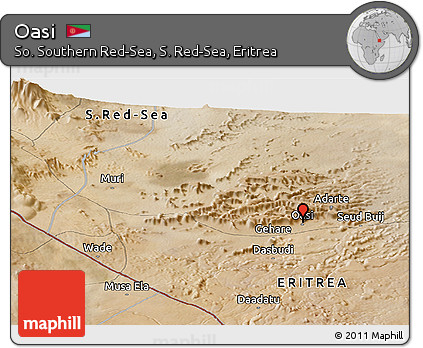 Satellite Panoramic Map of Oasi