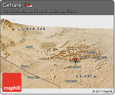 Satellite Panoramic Map of Geharē