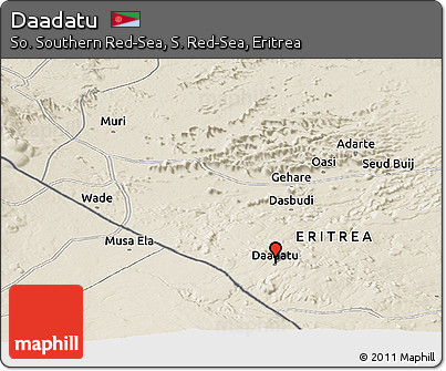 Shaded Relief Panoramic Map of Daadatu