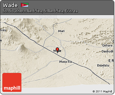 Shaded Relief Panoramic Map of Wade