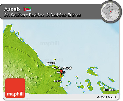 Physical 3D Map of Assab