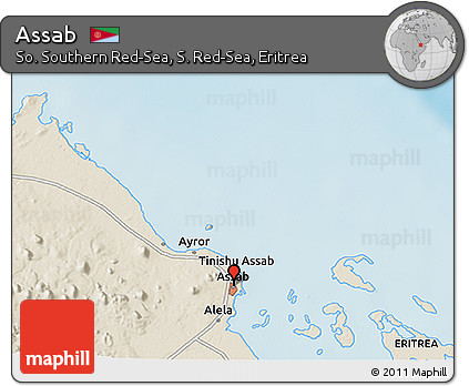 Shaded Relief 3D Map of Assab