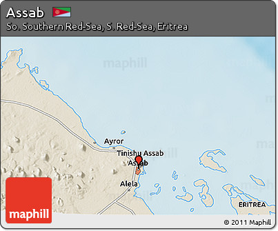 Shaded Relief 3D Map of Assab