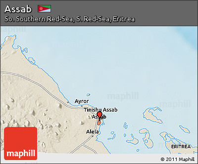 Shaded Relief 3D Map of Assab