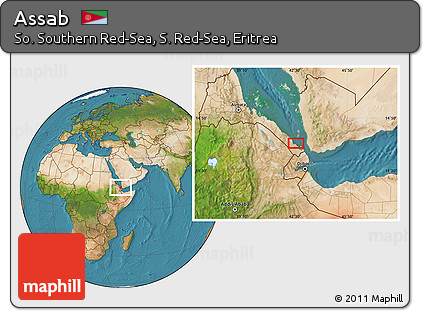 Satellite Location Map of Assab