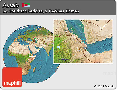 Satellite Location Map of Assab