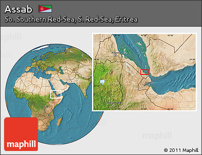 Satellite Location Map of Assab
