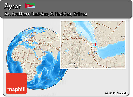 Shaded Relief Location Map of Āyror
