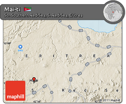 Shaded Relief Map of Mai-ti