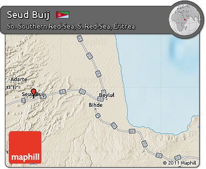 Shaded Relief Map of Seud Buij