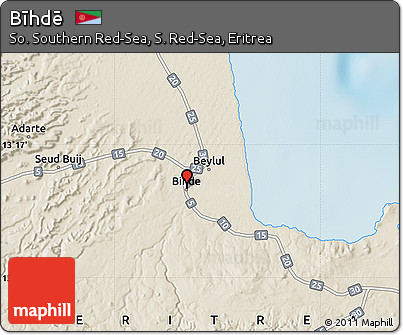 Shaded Relief Map of Bīhdē