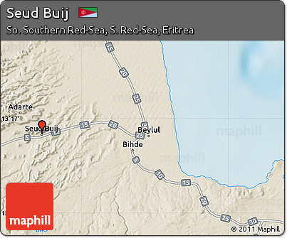 Shaded Relief Map of Seud Buij