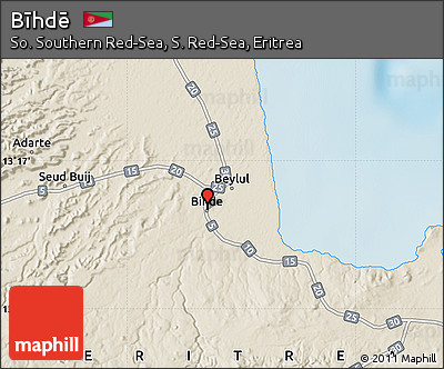 Shaded Relief Map of Bīhdē