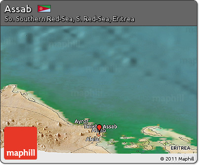Satellite Panoramic Map of Assab