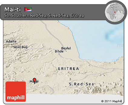 Shaded Relief Panoramic Map of Mai-ti