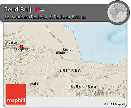 Shaded Relief Panoramic Map of Seud Buij