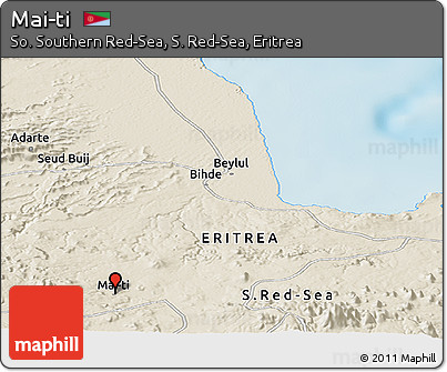 Shaded Relief Panoramic Map of Mai-ti