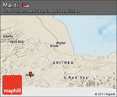 Shaded Relief Panoramic Map of Mai-ti