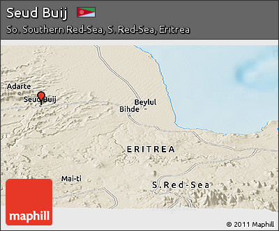Shaded Relief Panoramic Map of Seud Buij