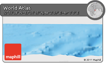 Physical Panoramic Map of the Area around 13° 13' 56" N, 48° 31' 29" E