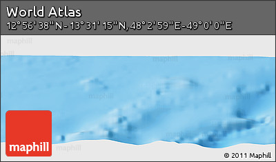 Physical Panoramic Map of the Area around 13° 13' 56" N, 48° 31' 29" E