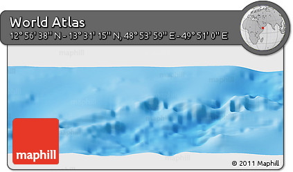 Physical Panoramic Map of the Area around 13° 13' 56" N, 49° 22' 30" E