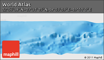 Physical Panoramic Map of the Area around 13° 13' 56" N, 49° 22' 30" E
