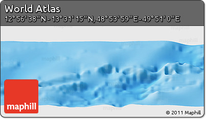 Physical Panoramic Map of the Area around 13° 13' 56" N, 49° 22' 30" E