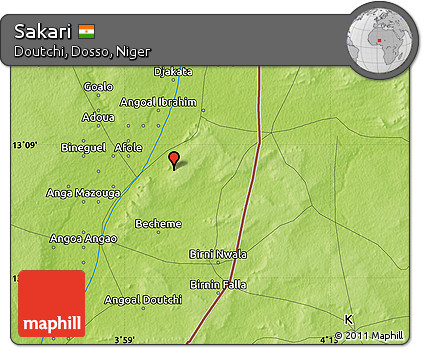 Physical Map of Sakari
