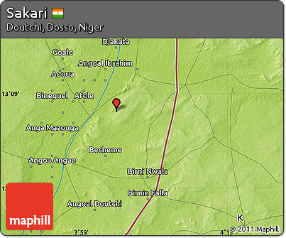 Physical Map of Sakari