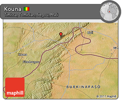 Satellite 3D Map of Kouna