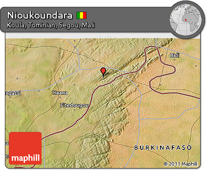 Satellite 3D Map of Nioukoundara