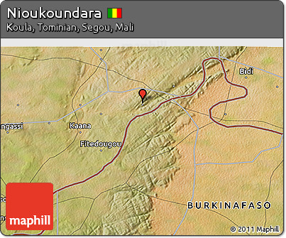 Satellite 3D Map of Nioukoundara
