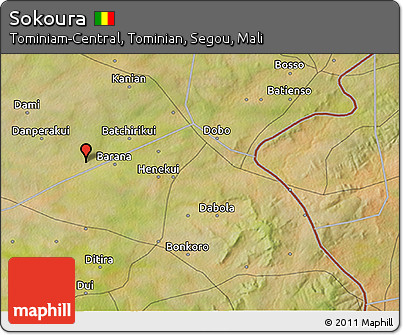 Satellite 3D Map of Sokoura