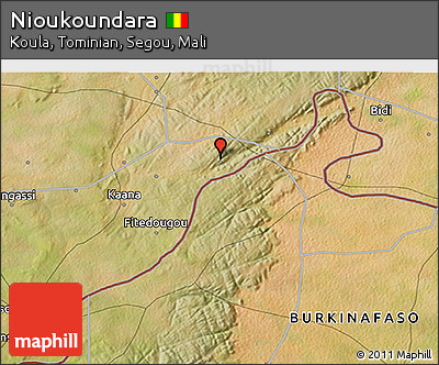 Satellite 3D Map of Nioukoundara