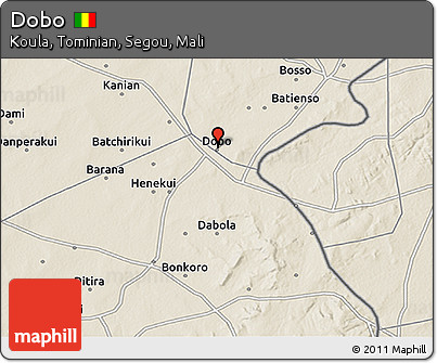 Shaded Relief 3D Map of Dobo