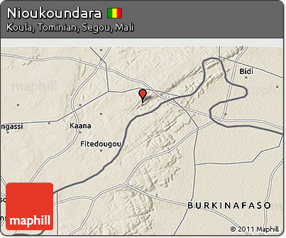 Shaded Relief 3D Map of Nioukoundara