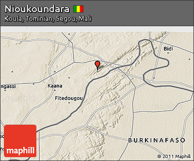 Shaded Relief 3D Map of Nioukoundara