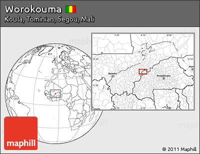 Blank Location Map of Worokouma