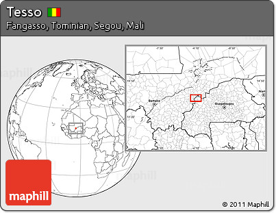 Blank Location Map of Tesso